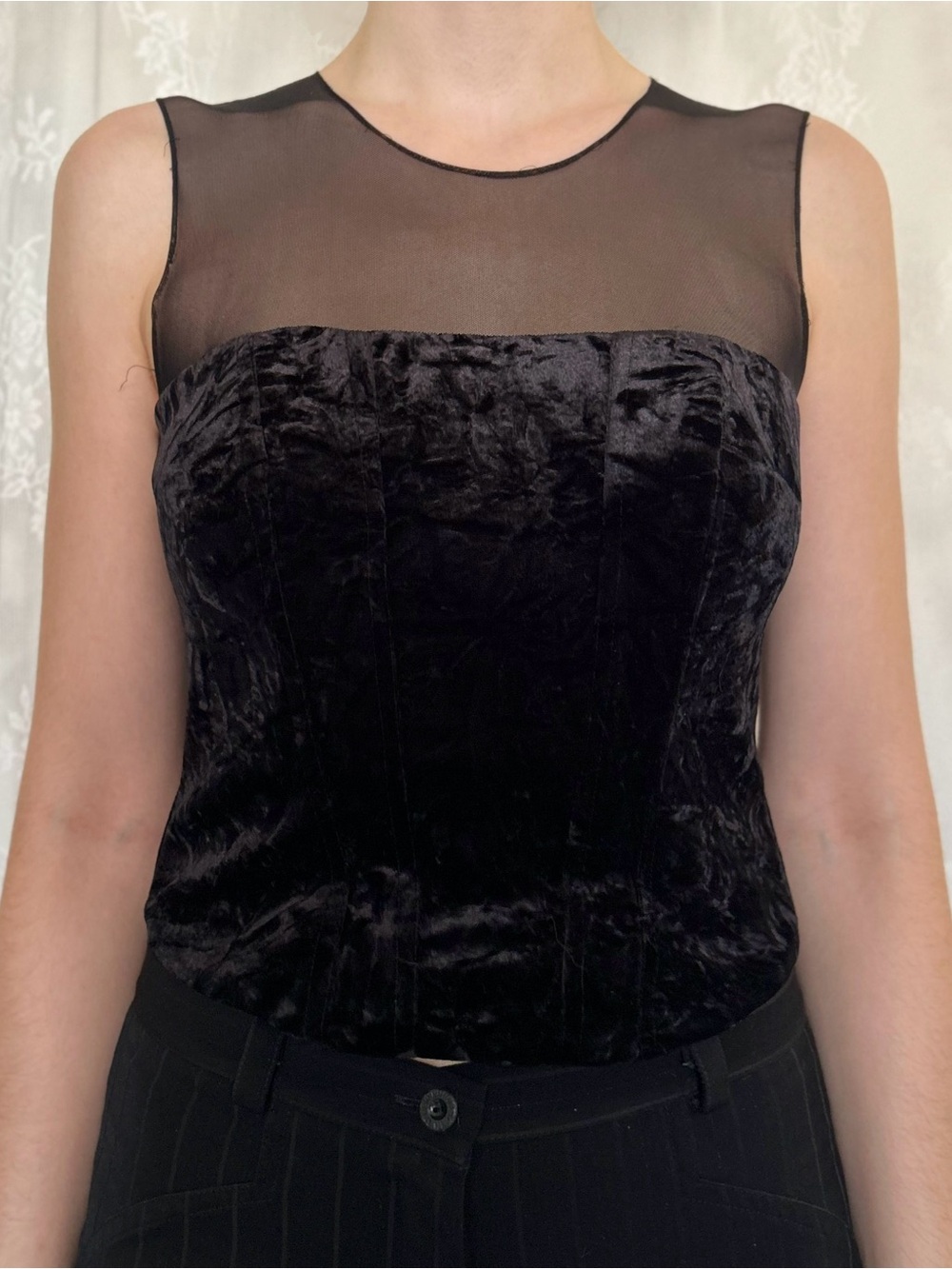 Vintage Vamp Whimsygoth Black Velvet Blouse